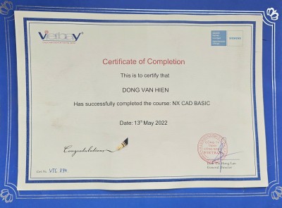 Kỹ sư thietkenguoc.com.vn hoàn thành khóa học NX basic