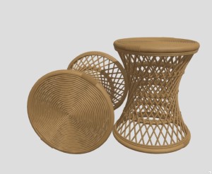 Scan 3D và làm màu cho đối tượng mây, tre đan