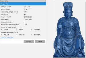 Scan 3D tượng gỗ cao 1.2m
