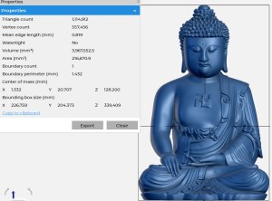 Scan 3D tượng phật gỗ cao 350 mm