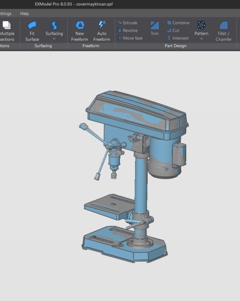 Scan 3D & thiết kế ngược máy khoan điện